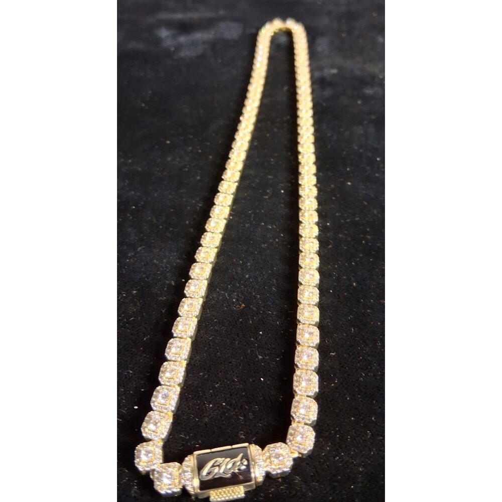 GLD 16 inch cubic zirconia gold plated necklace